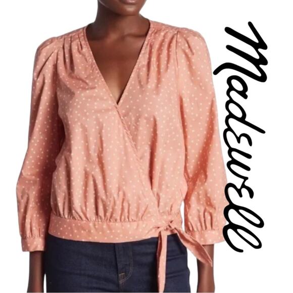 Madewell Tops - Madewell Star Scatter Wrap Top Coral Orange Womens Size Small